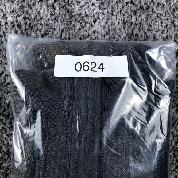 St Croix Sweater Mens Large Blue Striped Knit 1/4 Zip Mock Neck Pullover USA - Picture 10 of 10